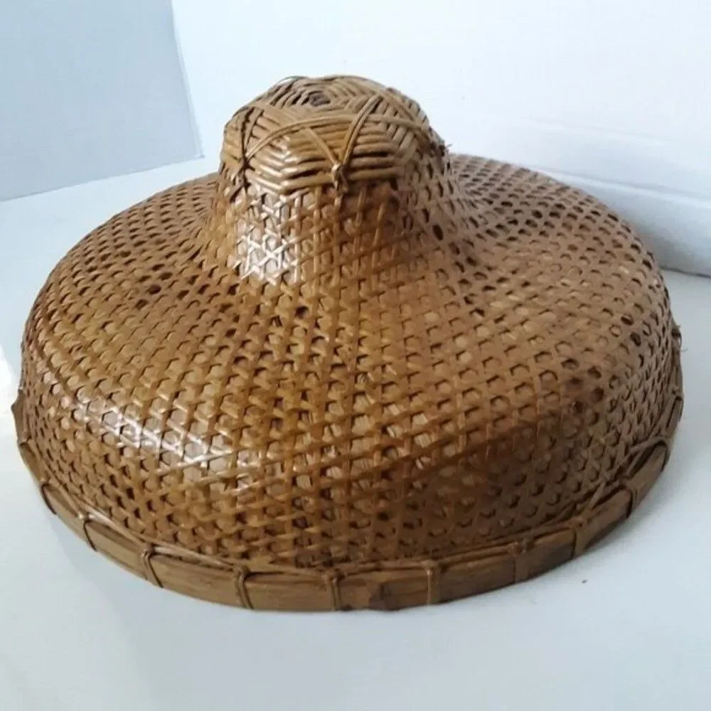Wicker Rattan Vintage Hat Hanging Decor